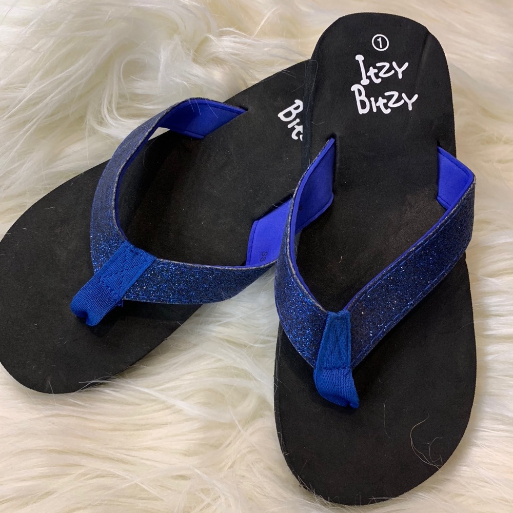 Girls Blue Glitter FlipFlops